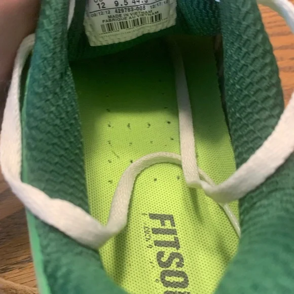 Nike Women’s 12 Green White & Yellow Athletic Running Shoes - Picture 11 of 14